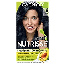 Garnier Nutrisse Poppy Seed 12 Natural Blue Black Permanent Haircolor, one application