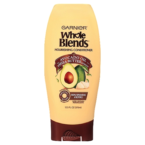 Garnier Whole Blends Conditioner with Avocado Oil & Shea Butter Extracts, For Dry Hair, 12.5 fl. oz.