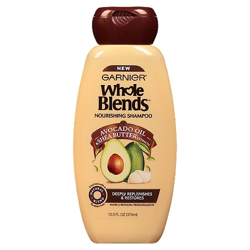 Garnier Whole Blends Shampoo with Avocado Oil & Shea Butter Extracts, For Dry Hair, 12.5 fl. oz.