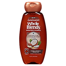 Garnier Whole Blends Smoothing with Coconut Oil & Cocoa Butter Extracts, Shampoo, 12.5 Fluid ounce