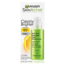 Garnier SkinActive Clearly Brighter Broad Spectrum SPF 30, Daily Moisturizer Sunscreen, 2.5 Fluid ounce