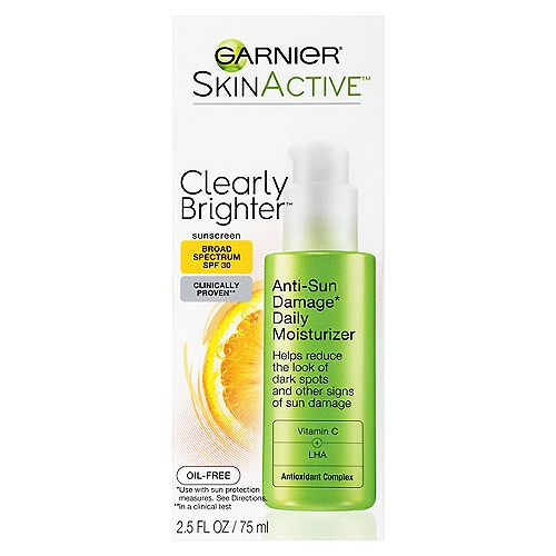 Garnier SkinActive Clearly Brighter Broad Spectrum Daily Moisturizer Sunscreen, SPF 30, 2.5 fl oz