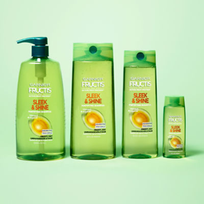 Sleek fl. Dry 12.5 Hair, & Fortifying for Fructis Shine Shampoo Garnier Frizzy,