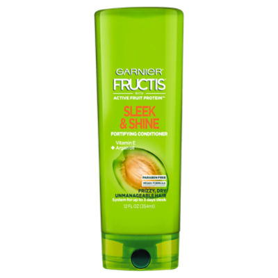 Garnier Fructis Sleek & Shine Fortifying Conditioner for Frizzy, Dry Hair, 12 fl. oz.