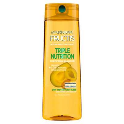 Garnier Fructis Triple Nutrition Shampoo, Dry to Very Dry Hair, 12.5 fl