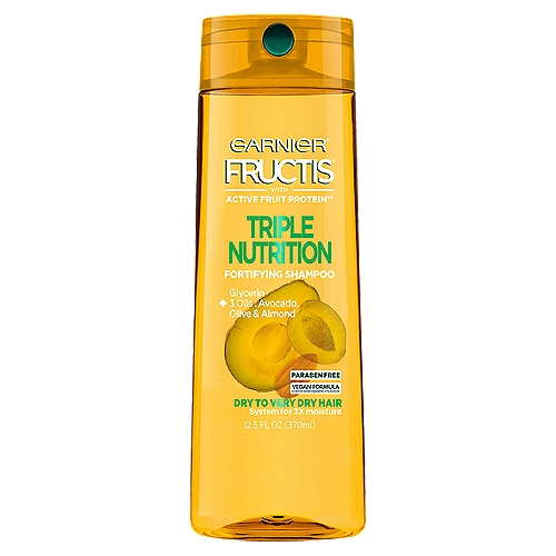 Garnier Fructis Triple Nutrition Shampoo, Dry to Very Dry Hair, 12.5 fl.