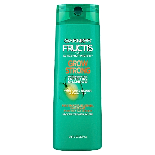 Garnier Fructis Grow Strong Shampoo, For Stronger, Healthier, Shinier Hair, 12.5 fl. oz.