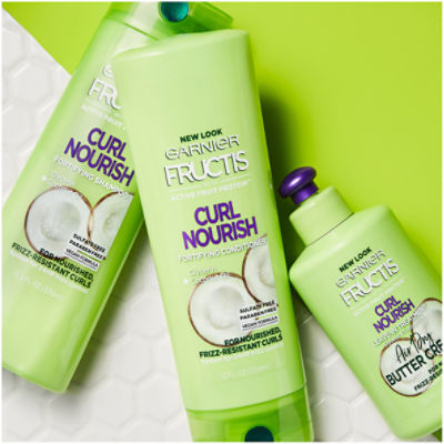 Garnier Fructis with Sulfate-Free fl. Curl Nourish Shampoo Coconut and Infused 12.5 Glycerin Oil