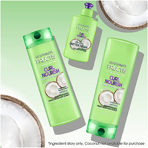 Garnier Fructis Curl Nourish Sulfate-Free Shampoo Infused with Coconut Oil  and Glycerin 12.5 fl.