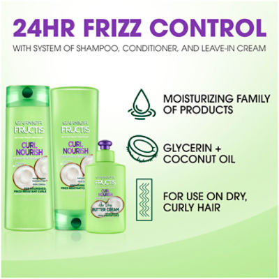 Garnier Fructis Glycerin and Nourish Curl Shampoo fl. 12.5 Coconut with Oil Sulfate-Free Infused