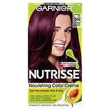 Garnier Nutrisse Raspberry Jam 362 Darkest Berry Burgundy Permanent Haircolor, one application