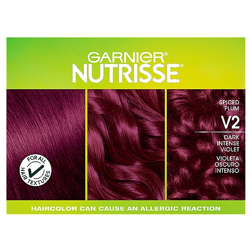 Garnier Nutrisse Ultra Color Spiced Plum V2 Dark Intense Violet Permanent  Haircolor, one application