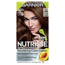 Garnier Nutrisse Spiced Hazelnut 600 Deep Light Natural Brown Permanent Haircolor, one application