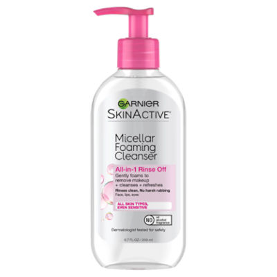 Garnier SkinActive All-in-1 Rinse Off Micellar Foaming Cleanser, 6.7 fl oz