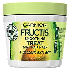 Garnier Fructis Smoothing Treat 1 Minute Hair Mask with Avocado Extract, 3.4 fl. oz.