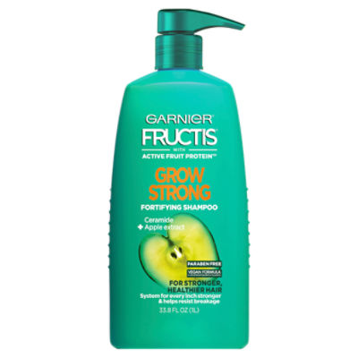 Stronger, Shampoo, Healthier, Fructis For Hair, Grow 33.8 Strong Shinier Garnier fl.