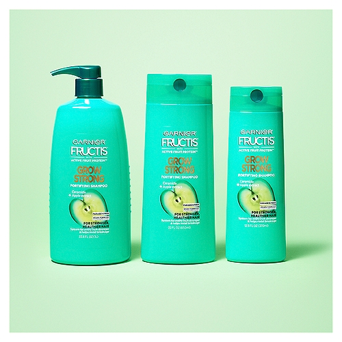 Garnier Fructis Grow Strong Shampoo, For Stronger, Healthier, Shinier Hair,  33.8 fl.