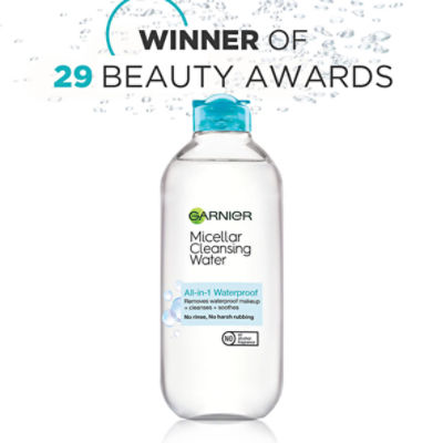 Garnier SkinActive All-in-1 Waterproof Micellar Cleansing Water Value Size, 23.7 fl oz