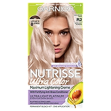 Garnier Nutrisse Mascarpone Creme PL2 Ultra Light Platinum Permanent Bleach Kit, one application