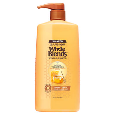 Garnier Whole Blends Repairing Shampoo Honey Treasures, For Damaged Hair, 28 fl. oz.