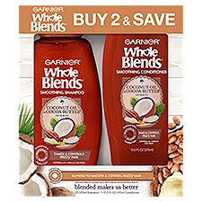 GARNIER Whole Blends Shampoo & Conditioner with Coconut Oil & Cocoa Butter, 12.5 fl oz, 2 count