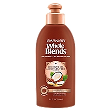 Garnier Whole Blends Leave-In Conditioner, Coconut Oil & Cocoa Butter Extracts Smoothing, 5 Fluid ounce