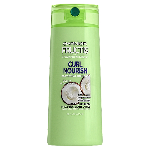 Garnier Fructis Curl Nourish Sulfate-Free Shampoo Infused with Coconut Oil and Glycerin, 22 fl. oz.