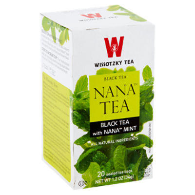 Wissotzky Tea Black Tea Bags with Nana Mint, 20 count, 1.2 oz