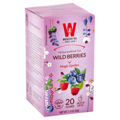 Wissotzky Tea Magic Garden Wild Berries Herbal and Fruit Tea Bags, 20 count, 1.9 oz