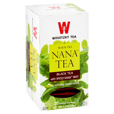 Wissotzky Tea Black Tea with Spiced Nana Mint, 20 count, 1.2 oz