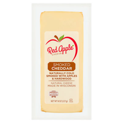 Red Apple Cheese Smoked Cheddar Natural Cheese, 8 oz