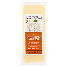 Red Apple Cheese Naturally Good Kosher Extra Sharp Cheddar Cheese, 8 oz