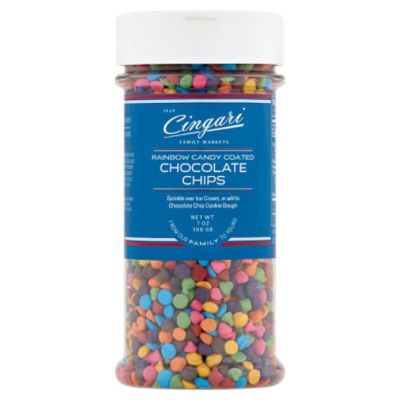 Cingari Family Markets Rainbow Candy Coated Chocolate Chips, 7 oz