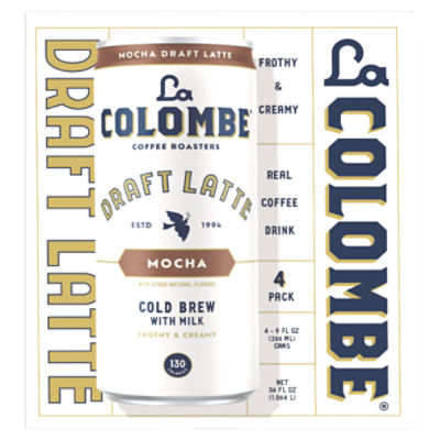 La Colombe Mocha Draft Latte Coffee Roasters Real Coffee Drink, 9 fl oz, 4 count