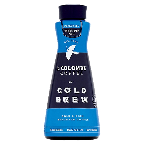 La Colombe Cold Brew Unsweetened Medium/Dark Roast Real Coffee Drink, 42 fl oz