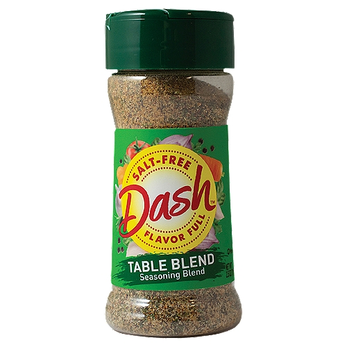 Dash Salt-Free Table Blend Seasoning Blend, 2.5 oz
A finely blend of herbs and spices. Enhance the flavor of chicken, burgers, vegetables and your favorite salads.