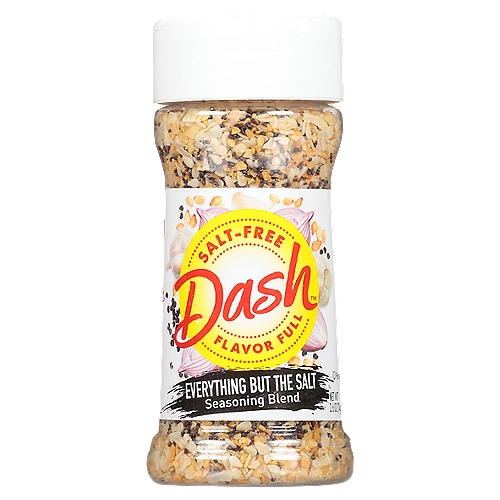Dash Everything But the Salt Seasoning Blend 2.6oz
The medley of flavor you love from an Everything Bagel can translate into a world of possibilities without the salt!
Add this salt-free, flavorful seasoning to your bagel with cream cheese, avocado toast, salads, vegetables and more.
