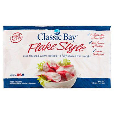 Classic Bay Flake Style Crab Flavored Surimi Seafood, 2.5 lbs