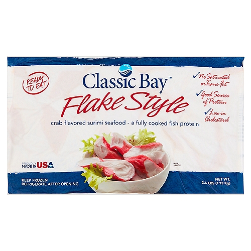 Classic Bay Flake Style Crab Flavored Surimi Seafood, 2.5 lbs