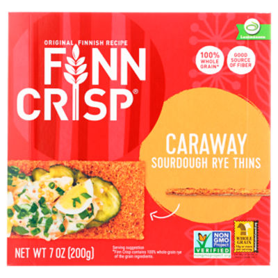 Sourdough Rye 30 Crisp Thins, Finn count, 7 Caraway Lantmännen oz