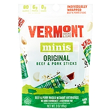 Vermont Smoke & Cure Minis Original Beef & Pork Sticks, 3 oz