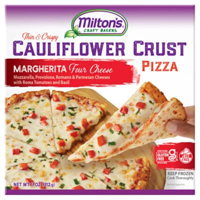 Milton's Craft Bakers Margherita Four Cheese Thin & Crispy Cauliflower Crust Pizza, 11 oz
