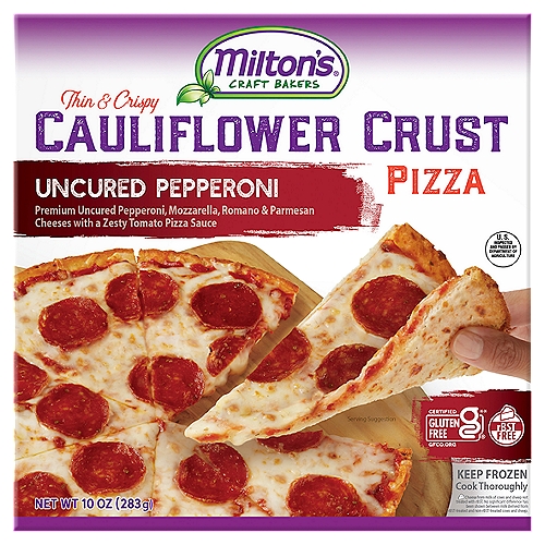 Milton's Craft Bakers Uncured Pepperoni Thin & Crispy Cauliflower Crust Pizza, 10 oz