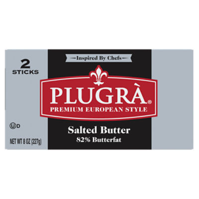 Plugrá Premium European Style Salted Butter, 2 count, 8 oz