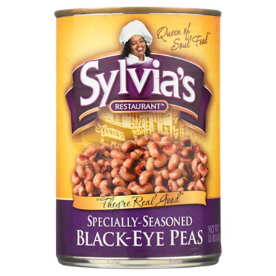 Sylvia's Restaurant Specially-Seasoned Black-Eye Peas, 15 oz