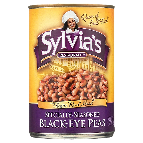 Sylvia's Restaurant Specially-Seasoned Black-Eye Peas, 15 oz