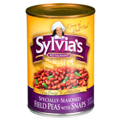 Sylvia's Restaurant Specially-Seasoned Field Peas with Snaps, 15 oz