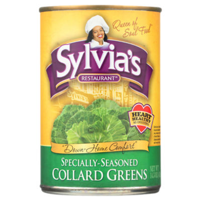Sylvia's Restaurant Specially-Seasoned Collard Greens, 14.5 oz