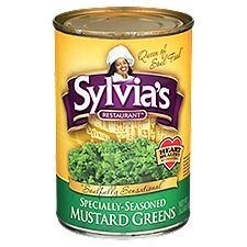 Sylvia's Restaurant Specially-Seasoned, Mustard Greens, 14 Ounce