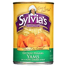 Sylvia's Restaurant Cut Sweet Potatoes Yams in a Light, Golden Syrup, 15 oz, 15 Ounce